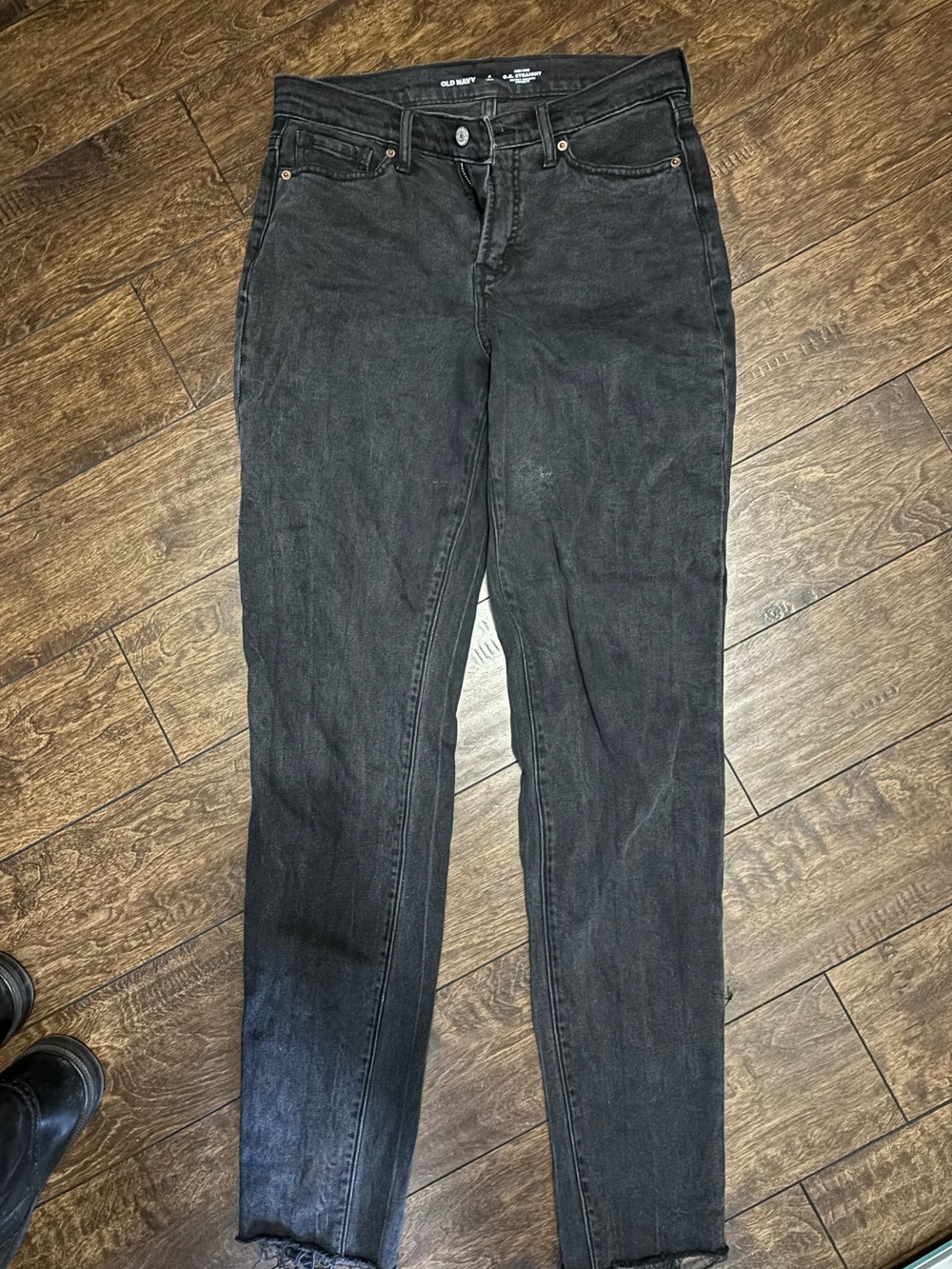 Old Navy High-Rise O.G. straight Black secret smooth pockets tall Women's Jeans